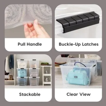 IRIS USA Stackable Plastic Storage Bins - 54 Quart Clear Min 6 Pack