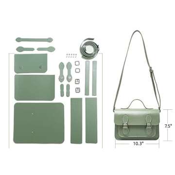 DIY Purse Bag Satchel Making Kit Cambridge Sewing Pattern Wallet PU Leather Material Craft Tool Set ...