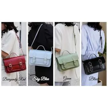 DIY Purse Bag Satchel Making Kit Cambridge Sewing Pattern Wallet PU Leather Material Craft Tool Set Handmade Handbag Shoulder Bag pdf Sew Knit Stitch Woman Girl Birthday Holiday Day Gift (2.Green)