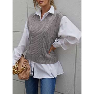 Dokotoo Sweater Vest Women Knitted V Neck Oversized Sweaters Sleeveless Knitwear Tank Tops