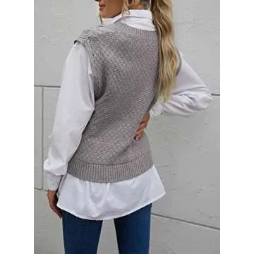 Dokotoo Women's Oversized Sweater Vest Knitted Tank Tops