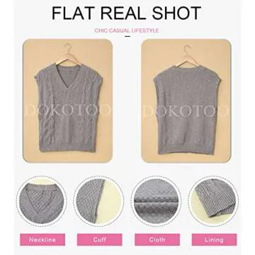 Dokotoo Women's Oversized Sweater Vest Knitted Tank Tops