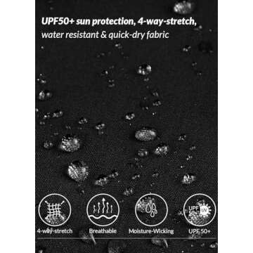 BALEAF Women's Hiking Pants Quick Dry Water Resistant Lightweight Joggers Pant for All Seasons Elastic Waist Black Size M