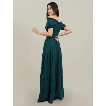 Zhitunemi Medieval Chemise Dress for Women in Deep Green