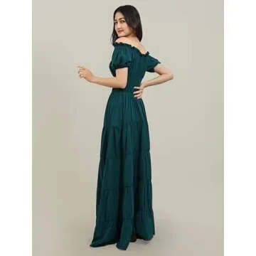 Zhitunemi Medieval Chemise Dress for Women in Deep Green