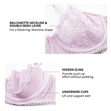 DOBREVA Sexy Lace Push Up Bra Plus Size Comfort Elegance