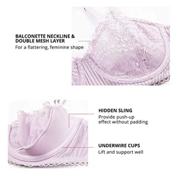 DOBREVA Sexy Lace Push Up Bra Plus Size Comfort Elegance