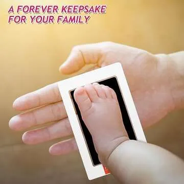 Outus Newborn Handprint and Footprint Paw Print Kit 4 Clean Touch Ink Pads 10 Imprint Cards Pet Inkless Hand and Feet Stamp for Dogs (Black, 4.9 × 3.14 Inch)