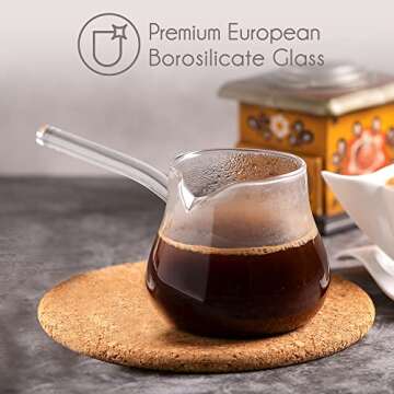 Turkish Coffee Pot Borosilicate Glass, Stovetop Tea Maker, Jazzva Cezve Briki, Healthy and Extremely...