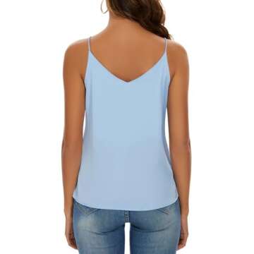 Miqieer Women's Silk V-Neck Camisole Tank Top