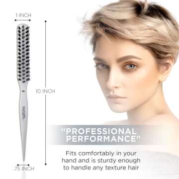 Spornette Little Wonder Boar Extended Handle Brush for Ultimate Styling Control