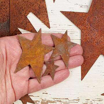Pack of 30 Rusty Tin Star Cutouts for DIY Crafts