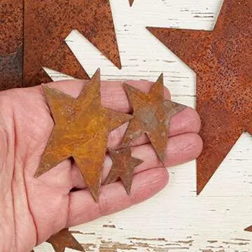 Pack of 30 Rusty Tin Star Cutouts for DIY Crafts
