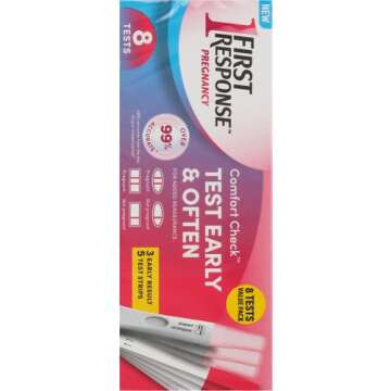 FIRST RESPONSE Comfort Check Pregnancy Test, 8 Count, Pink & White