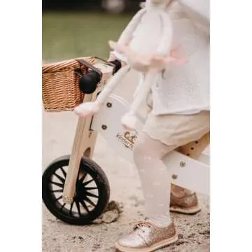 Kinderfeets New, Kids Tiny Tot Plus Balance Bike, Adjustable Seat, Puncture Proof Tires, Pedal-Free Training Bicycle for Children and Toddlers Ages 18 Months and up (White)
