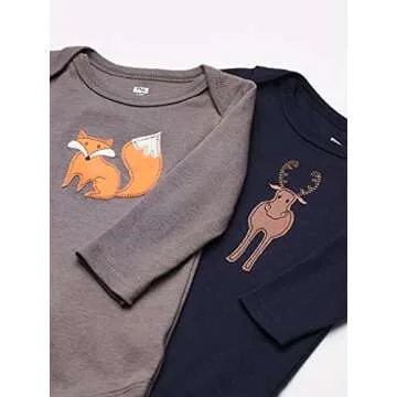 Hudson Baby Unisex Baby Cotton Long-sleeve Bodysuits, Forest, 3-6 Months US