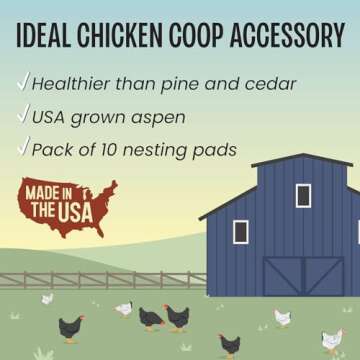 MagJo Premium Aspen 10 Pads Excelsior Nesting Liners (10 Pads), chicken bedding for nesting box, nes...