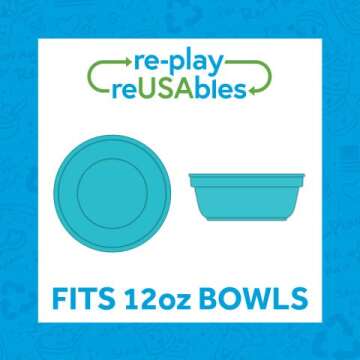 Re-Play 12 Oz Reusable Plastic Bowls - Pack of 4 for Kids and Adults
