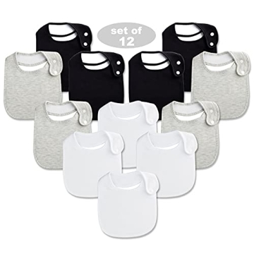 Soft Organic Cotton Bandana Bibs Set for Babies - 12 Pcs, Unisex, 3-36 Months