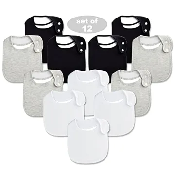 Soft Organic Cotton Bandana Bibs Set for Babies - 12 Pcs, Unisex, 3-36 Months