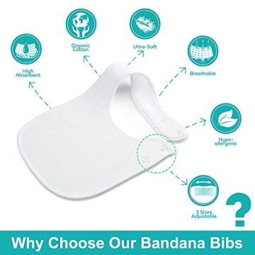Organic Cotton Bandana Bibs for Babies - Soft, Absorbent, Unisex