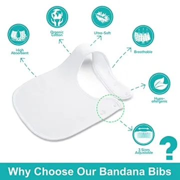 Organic Cotton Bandana Bibs for Babies - Soft, Absorbent, Unisex