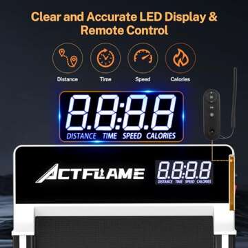 ACTFLAME Walking Pad Treadmill with Incline, Under Desk Treadmills, Portable Treadmill for Home Office, Walking Pad 4 in 1 Treadmill for Walking Running, 2.5HP Compact Treadmill with Remote Control
