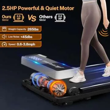 ACTFLAME Walking Pad Treadmill with Incline, Under Desk Treadmills, Portable Treadmill for Home Office, Walking Pad 4 in 1 Treadmill for Walking Running, 2.5HP Compact Treadmill with Remote Control