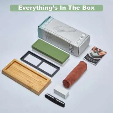 Whetstone 1000 6000 Grit Kitchen Knife Sharpening Stones 2 Side Water Wet Stone Sharpener Kit Japanese Wetstone Knives Sharpeners Waterstone Whet Stone Anti-slip Base Angle Guide User Guidebook