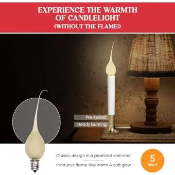 Creative Hobbies® Pearlized Silicone Candle Light Bulbs - Pack of 10 - 5 Watt
