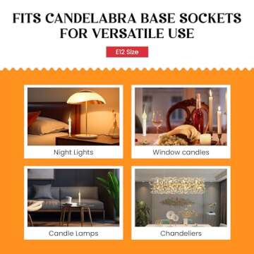 Elegant Pearlized Candle Light Bulbs - 10 Pack - 5 Watt