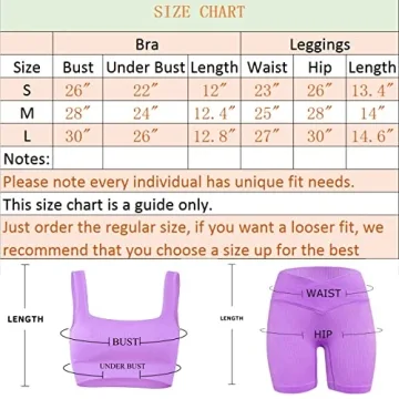 niyokki Yoga Outfit for Women Seamless 2 Piece Workout Gym High Waist Leggings with Sport Bra Set(Violet Purple, M)