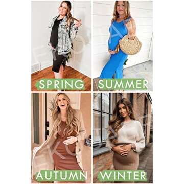 Ekouaer Women's Maternity Dress Rib Knit Sleeveless Baby Shower Dresses Casual Bodycon Pregnancy Clothes A Mint Green X-Small