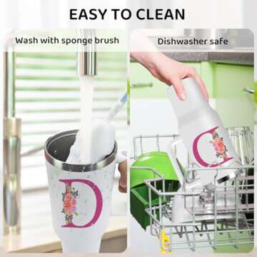 AiHeart Monogrammed Gifts for Women,Wife,Initial Cup,Personalized for Birthday Gifts,Halloween,Thanksgiving Day,Custom Tumbler with Handle 40oz-D