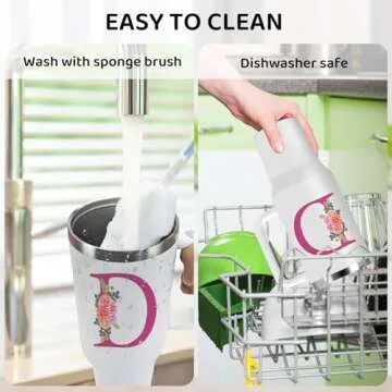 AiHeart Monogrammed Gifts for Women,Wife,Initial Cup,Personalized for Birthday Gifts,Halloween,Thanksgiving Day,Custom Tumbler with Handle 40oz-D