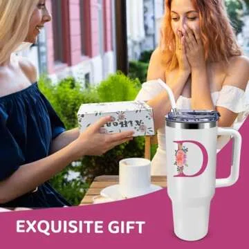 AiHeart Monogrammed Gifts for Women,Wife,Initial Cup,Personalized for Birthday Gifts,Halloween,Thanksgiving Day,Custom Tumbler with Handle 40oz-D