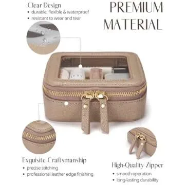 Popvibe Small Makeup Pouch Mini Clear Makeup Bag - Travel Essentials Organizer for Women