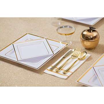 Fete Decorative Hand Towels - Elegant Gold Design for Events