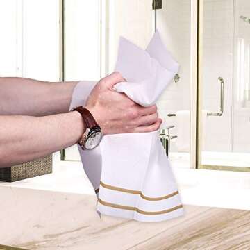 Fete Decorative Hand Towels - Elegant Gold Design for Events
