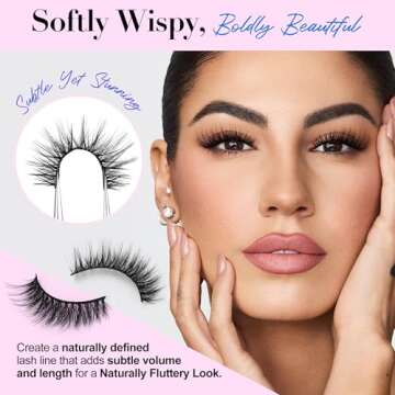Lashes Natural Look False Eyelashes - Bepholan Fake Eyelashes 3D Super Fluffy False Lashes Clear Ban...