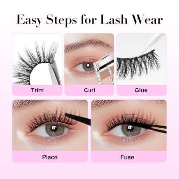 Lashes Natural Look False Eyelashes - Bepholan Fake Eyelashes 3D Super Fluffy False Lashes Clear Band Wispy Lashes 3-Pack Faux Mink Lashes(XMZ24)