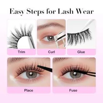 Bepholan Natural Look False Eyelashes - 3D Fluffy Lash Set