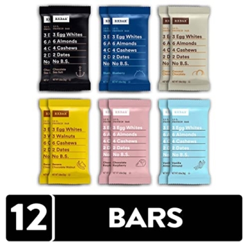 RXBAR Protein Bar Variety Pack - 12 Count of 6 Flavors
