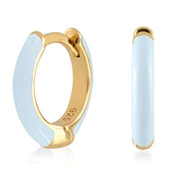 Stylish 14K Gold Plated Sterling Silver Huggie Earrings
