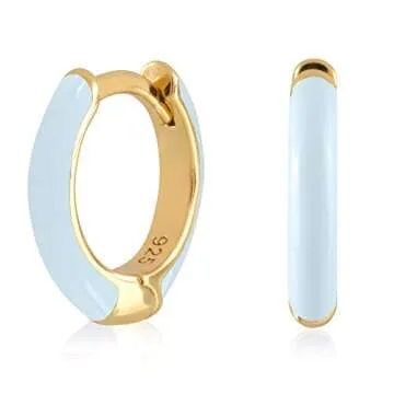Stylish 14K Gold Plated Sterling Silver Huggie Earrings