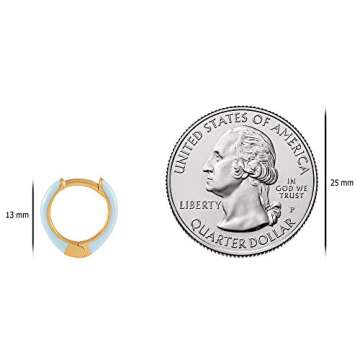 Stylish 14K Gold Plated Sterling Silver Huggie Earrings