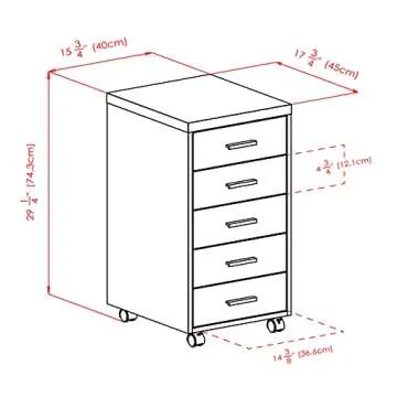 Winsome Wood Kenner Home Office 5-Drawer Cabinet