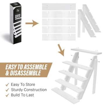 5-TIER Wooden Display Stand, Dessert Table Display, Cake Stand for 30 Cupcakes, Funko Pop Shelves, W...