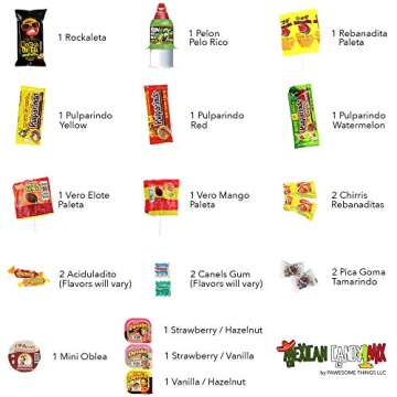 Mexican Candy Assortment Bag Mix (20 COUNT). Best Mexican Snacks Variety of Spicy, Sweet and Sour Mexican Candies. Dulces Mexicanos. Perfect Mexican Candy Bulk Gift Set by Pawesome Things LLC