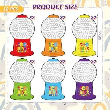 Lunmon 100 Days of School Gumball Crafts Color Matching Paper Gumball Machine 100th Day of School Cr...